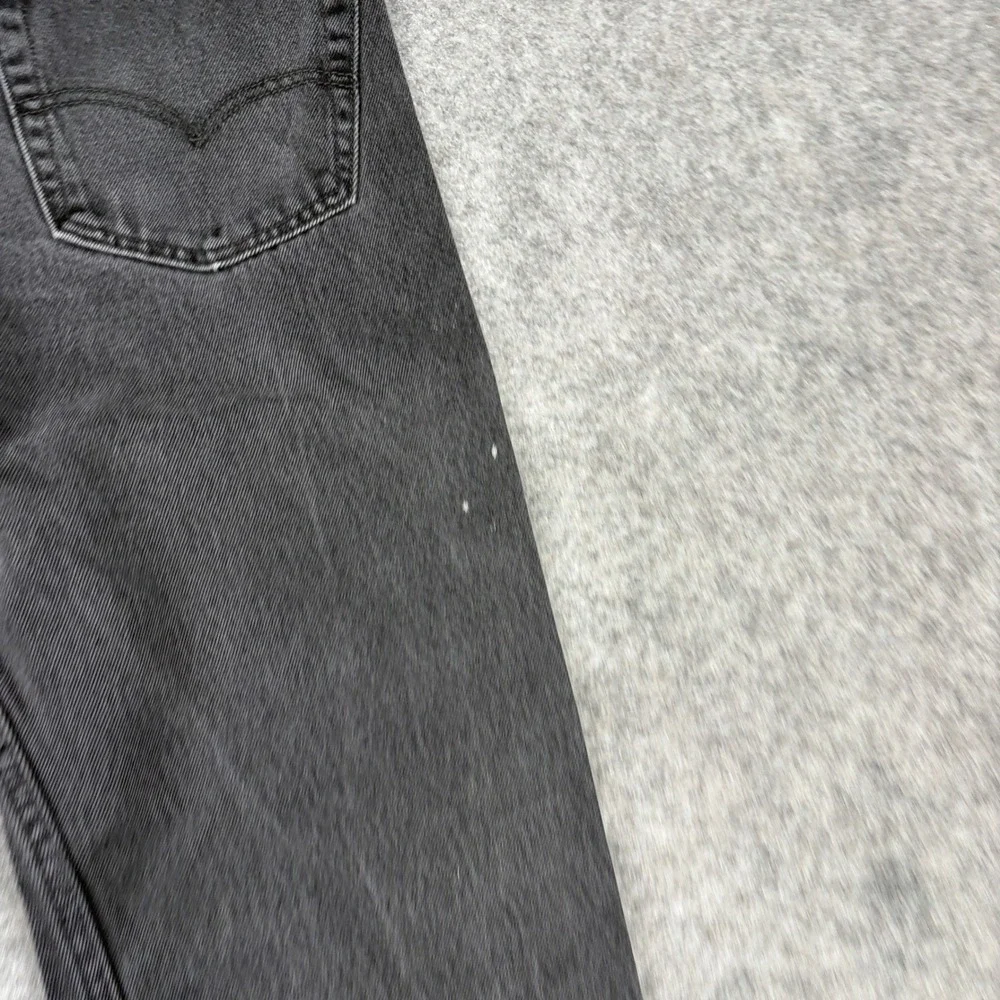 Levi's 505 Straight Leg Jeans‎ Mens 33x32 Faded Black Distressed Denim Workwear